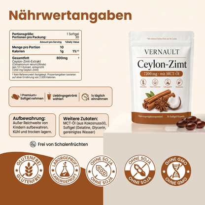 Ceylon-Zimt 7.200 mg mit MCT-Öl