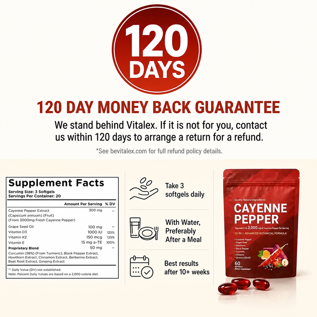 Vitalex Cayenne Pepper Softgels